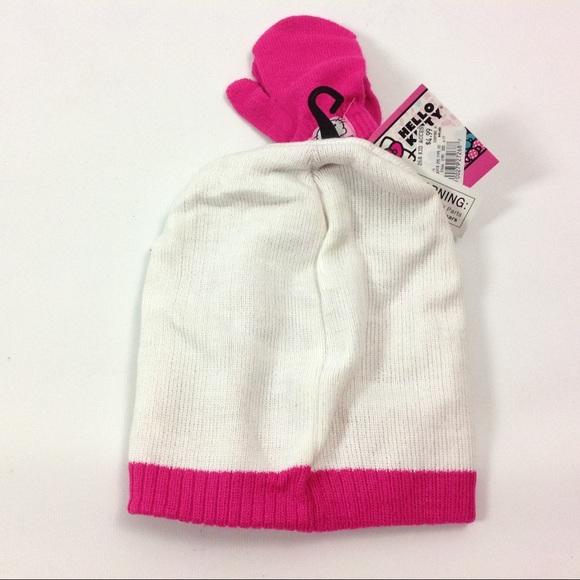 Hello Kitty Winter Hat Gloves Set Pink 1-2 yrs - Picture 2 of 3